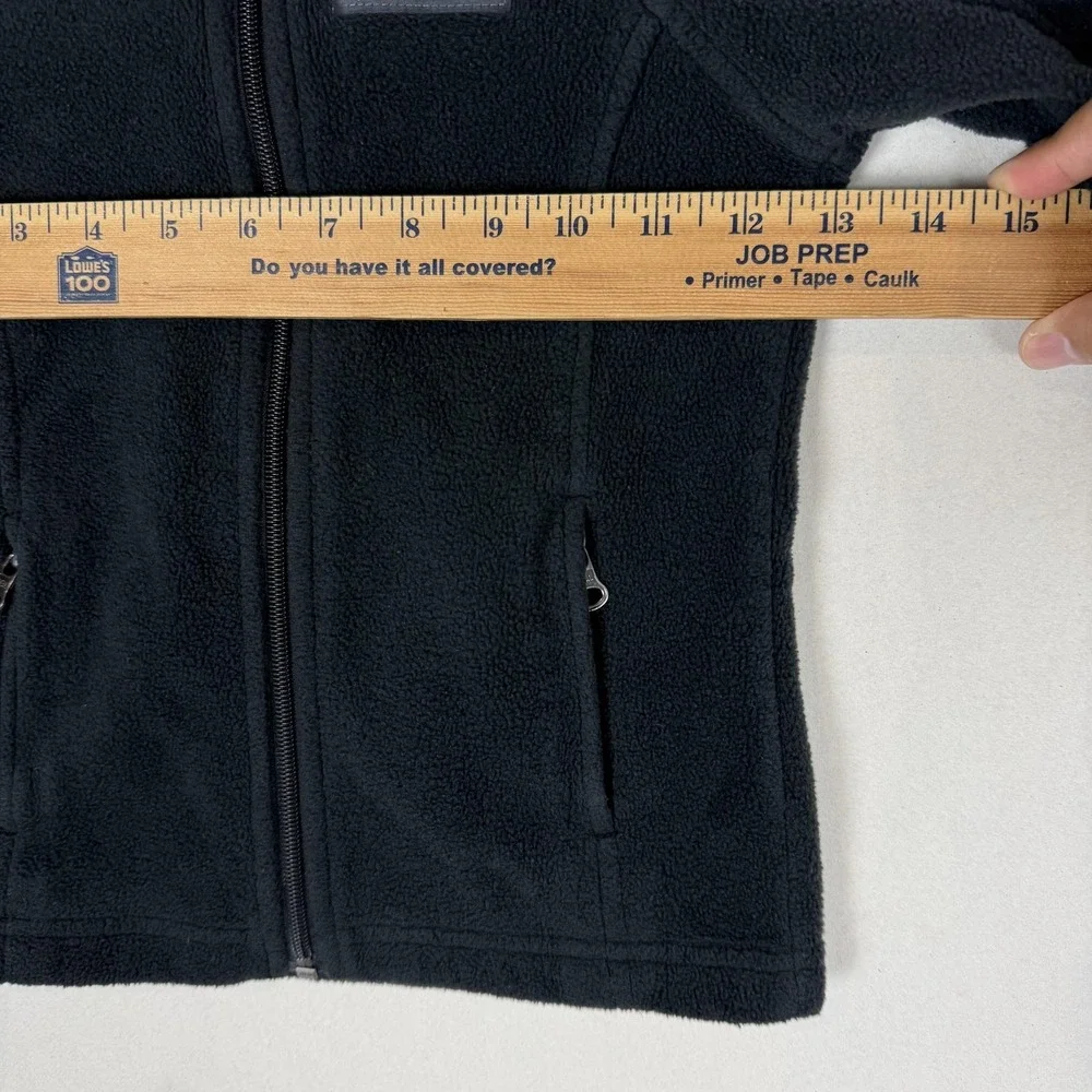 Columbia Jacket Kids 4/5 Black Fleece Full Zip Stand Collar Zip Pockets Warm